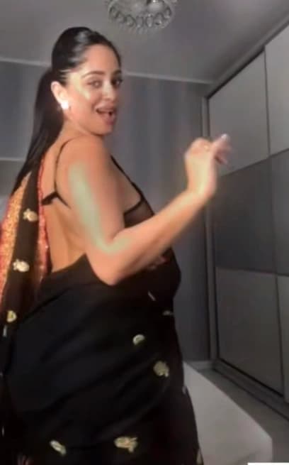 Featured image for Desi Bhabhi Teasing In Saree, Her Nipples Visible Through Transparent Bra