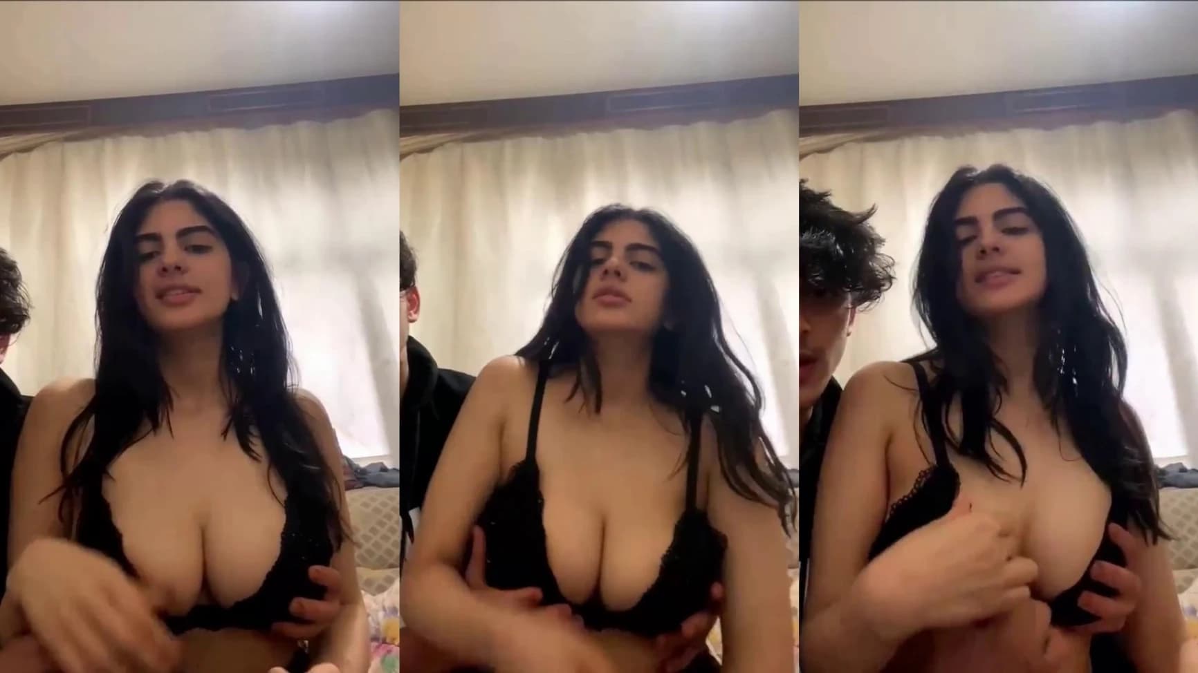 This horny desi girlfriend gets her huge boobs pressed hard - Video 2