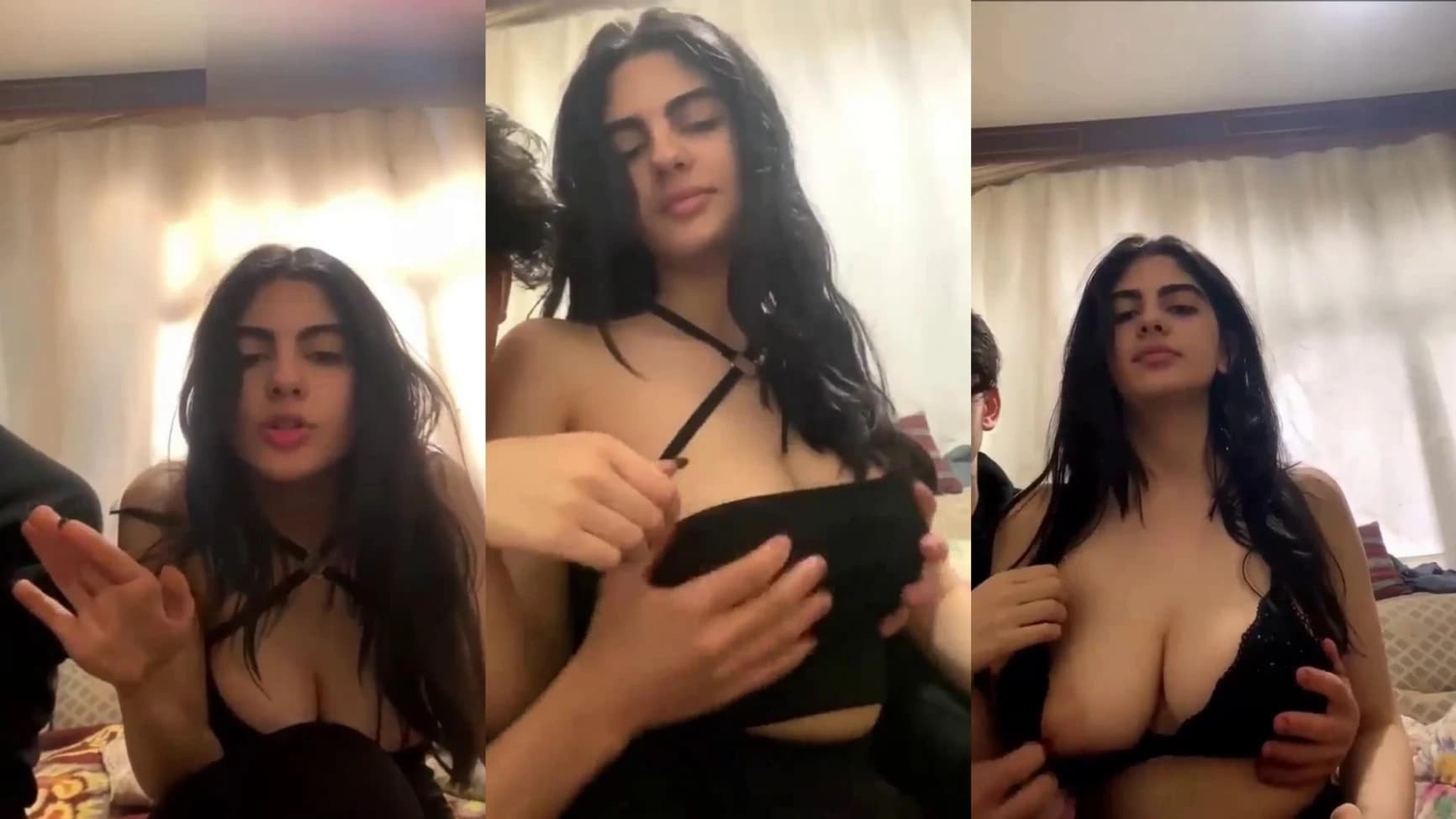 This horny desi girlfriend gets her huge boobs pressed hard - Video 3