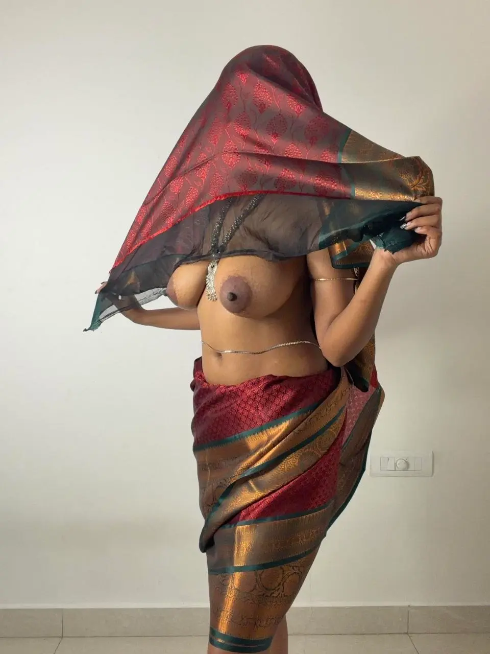 Featured image for Hot Topless Milf in Saree Flaunts Her Perfect Boobs